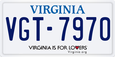 VA license plate VGT7970