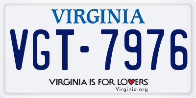VA license plate VGT7976