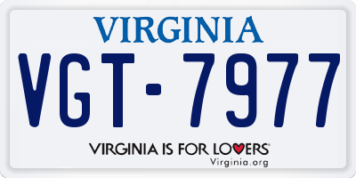 VA license plate VGT7977