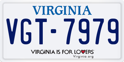 VA license plate VGT7979