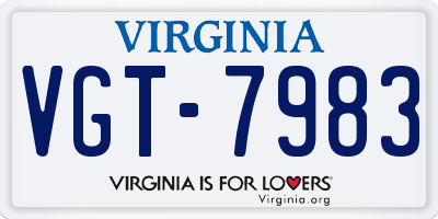 VA license plate VGT7983