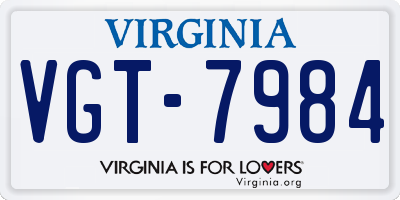 VA license plate VGT7984