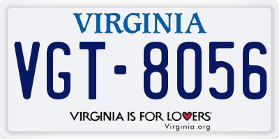 VA license plate VGT8056
