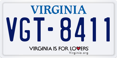 VA license plate VGT8411