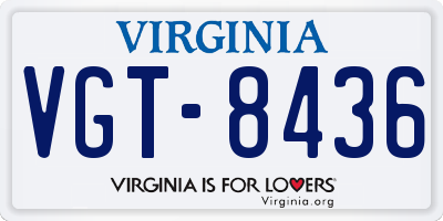 VA license plate VGT8436