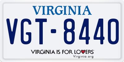 VA license plate VGT8440