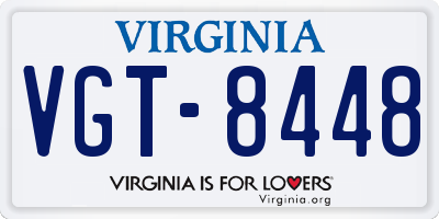 VA license plate VGT8448