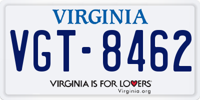 VA license plate VGT8462