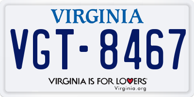 VA license plate VGT8467