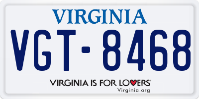 VA license plate VGT8468