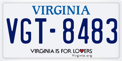 VA license plate VGT8483