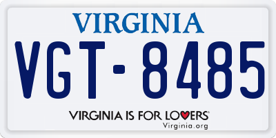 VA license plate VGT8485