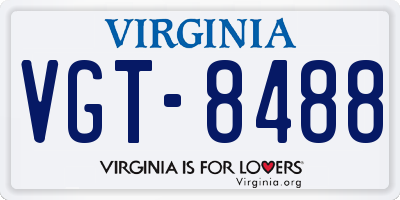 VA license plate VGT8488