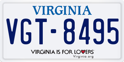 VA license plate VGT8495