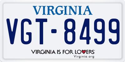 VA license plate VGT8499