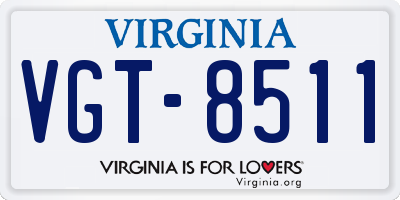 VA license plate VGT8511