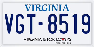 VA license plate VGT8519