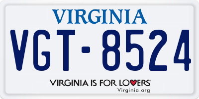VA license plate VGT8524