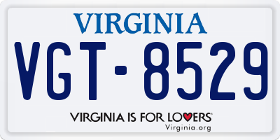 VA license plate VGT8529