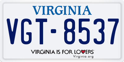VA license plate VGT8537