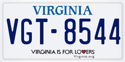 VA license plate VGT8544