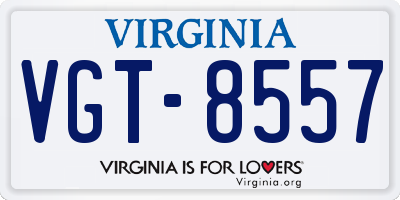 VA license plate VGT8557