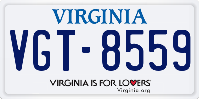 VA license plate VGT8559