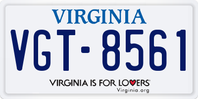 VA license plate VGT8561