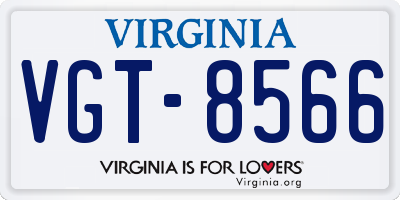 VA license plate VGT8566