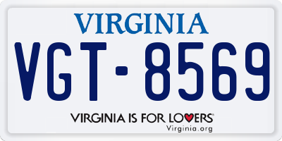 VA license plate VGT8569