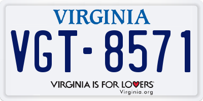 VA license plate VGT8571