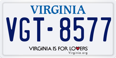 VA license plate VGT8577