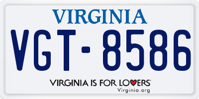 VA license plate VGT8586