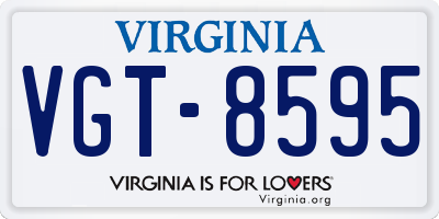VA license plate VGT8595