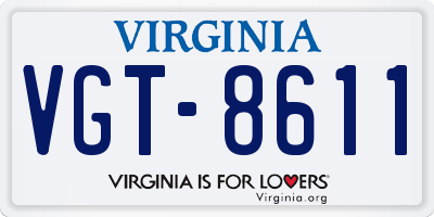 VA license plate VGT8611