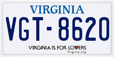 VA license plate VGT8620