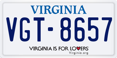 VA license plate VGT8657