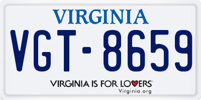 VA license plate VGT8659
