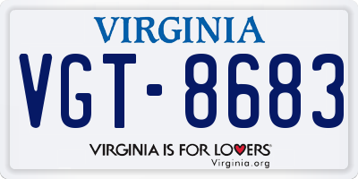 VA license plate VGT8683