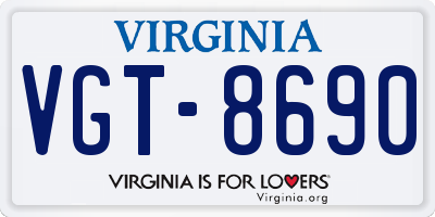 VA license plate VGT8690