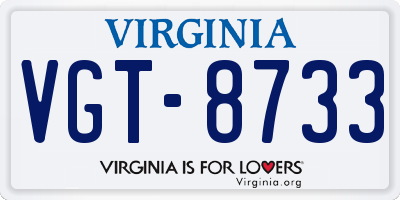VA license plate VGT8733