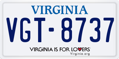 VA license plate VGT8737