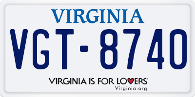 VA license plate VGT8740