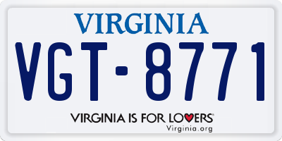 VA license plate VGT8771
