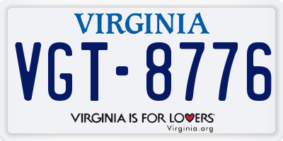 VA license plate VGT8776