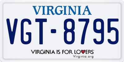 VA license plate VGT8795
