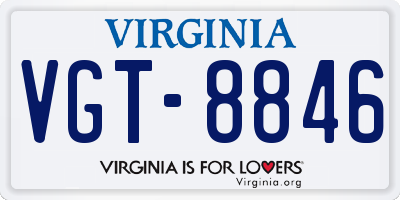 VA license plate VGT8846