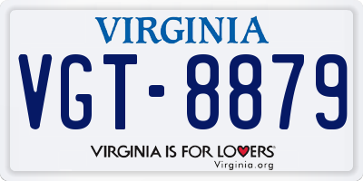 VA license plate VGT8879