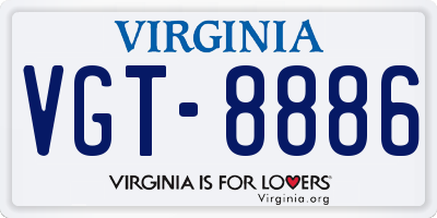 VA license plate VGT8886