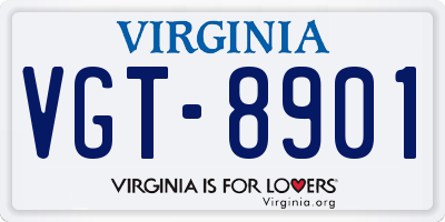 VA license plate VGT8901